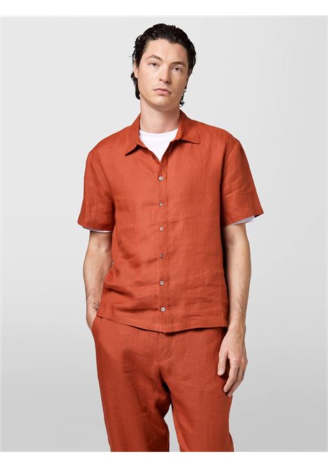 Alpha Studio camicia in lino color ruggine a maniche corte ALPHA STUDIO | CAMICIE | AU-5375L1011